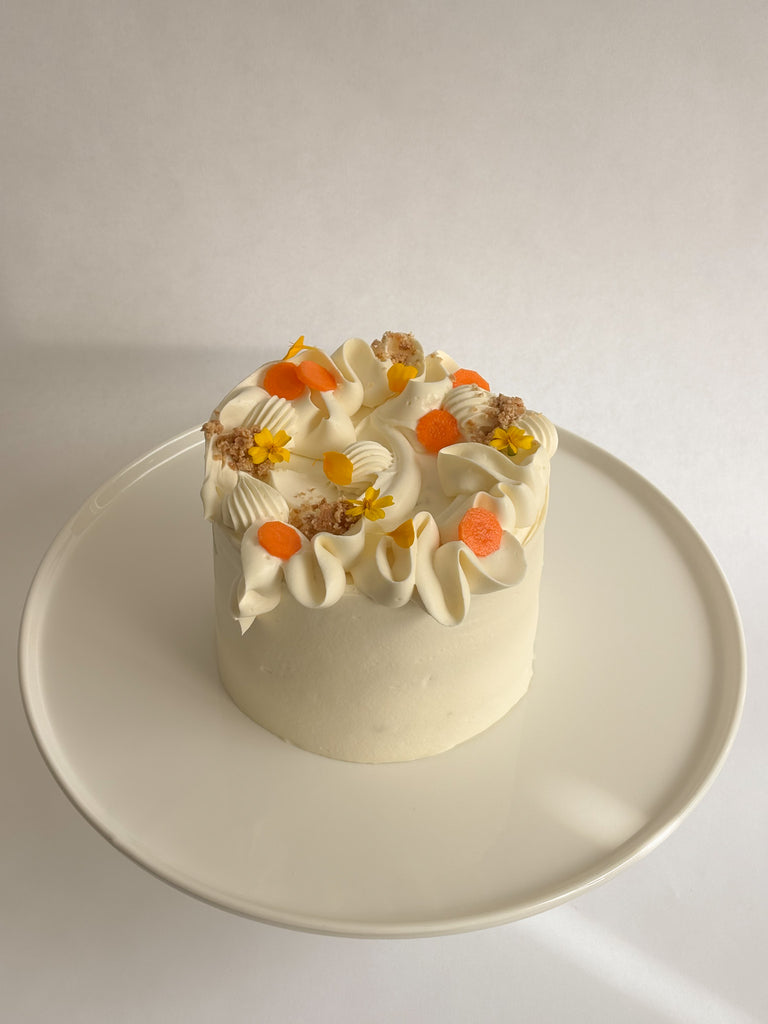 Gâteau carotte, fruit de la passion et fromage à la crème