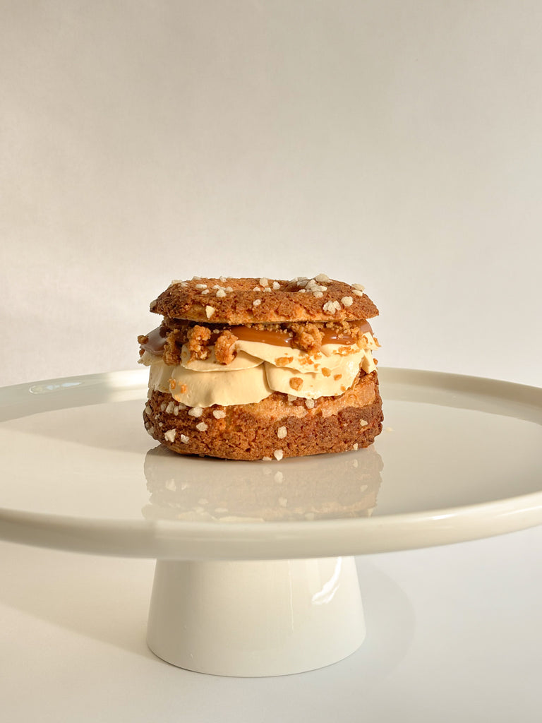 Paris-Brest poire caramélisée, avoine et chaï