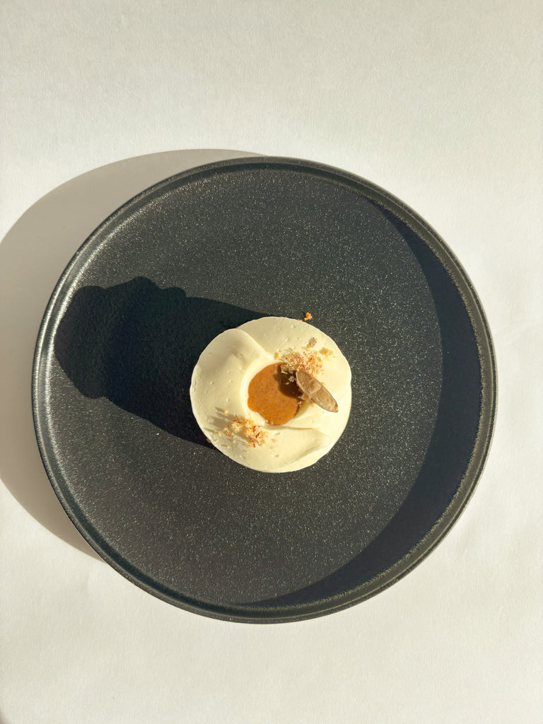 Rice pudding and hazelnut mousse