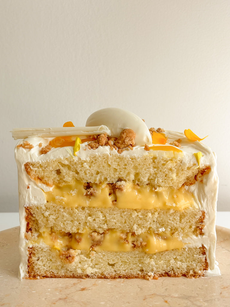 Coconut and passion fruit cake